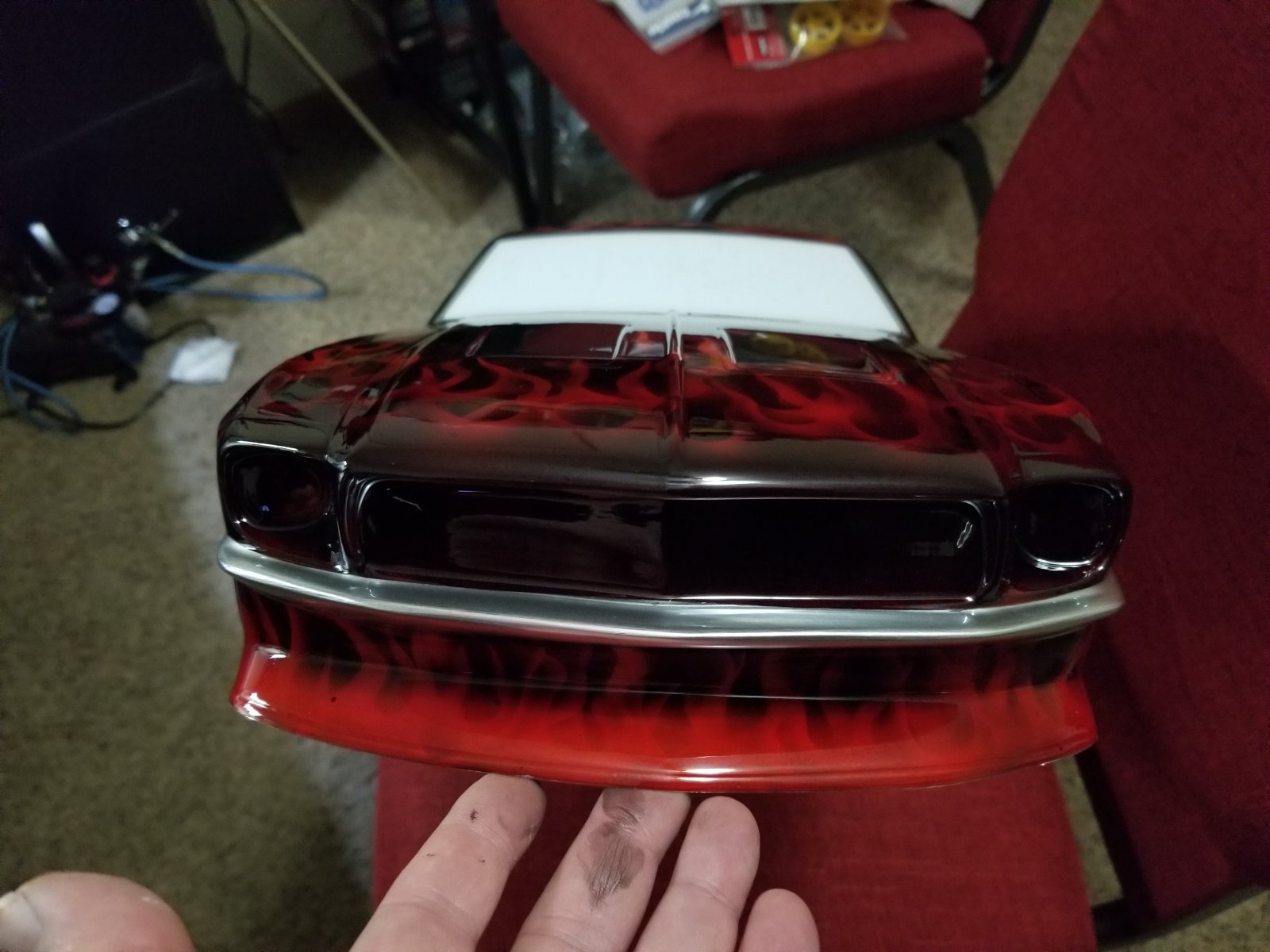 Any paint questions? You've seen my work. I've been painting rc bodies for  22 years now. Anything you'd like to know? Anything I can help you out  with? I only have a